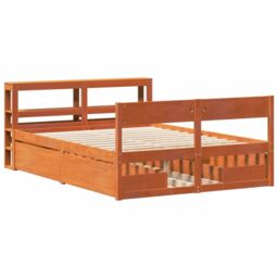 Berkfield Home Bed Frame without Mattress Wax Brown 120x190 cm Small Double Solid Wood Pine - thumbnail 3