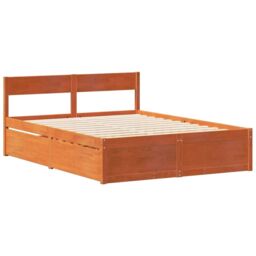 Berkfield Home Bed Frame without Mattress Wax Brown 120x190 cm Small Double Solid Wood Pine - thumbnail 5
