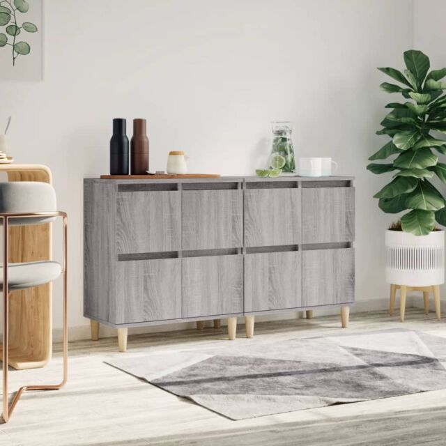 Berkfield Home Sideboards 2 pcs Grey Sonoma 60x35x70 cm Engineered Wood - Size: 60 x 35 x 70 cm - image 1