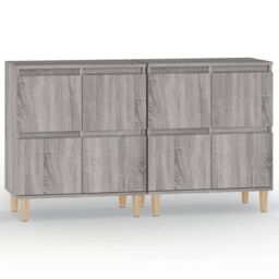 Berkfield Home Sideboards 2 pcs Grey Sonoma 60x35x70 cm Engineered Wood - Size: 60 x 35 x 70 cm - thumbnail 2