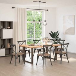 Berkfield Home Coffee Table Legs U-Shaped 2 pcs Natural Steel 80x(72-73) cm Steel in Brown - thumbnail 2