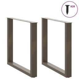 Berkfield Home Coffee Table Legs U-Shaped 2 pcs Natural Steel 80x(72-73) cm Steel in Brown - thumbnail 3