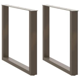 Berkfield Home Coffee Table Legs U-Shaped 2 pcs Natural Steel 80x(72-73) cm Steel in Brown - thumbnail 1
