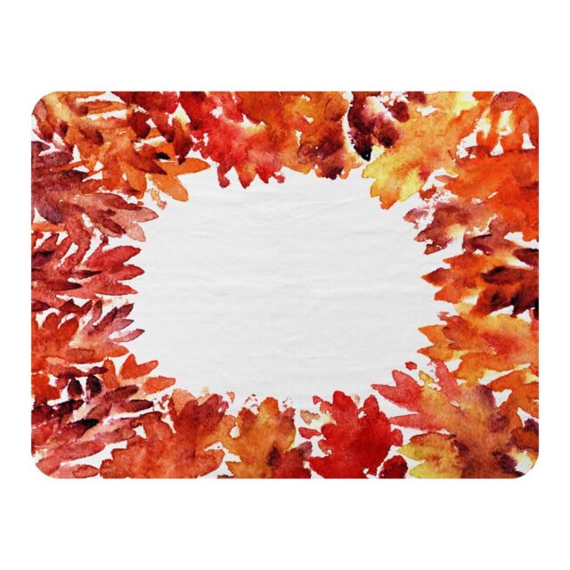 Benjamin Tate Design Circled Autumn Leaves Blanket in Natural - Size: 120 cm x 150 cm - image 1