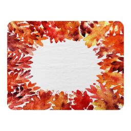 Benjamin Tate Design Circled Autumn Leaves Blanket in Natural - Size: 120 cm x 150 cm - thumbnail 1