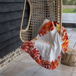 Benjamin Tate Design Circled Autumn Leaves Blanket in Natural - Size: 120 cm x 150 cm - thumbnail 4