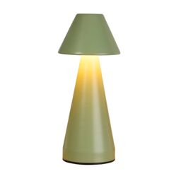 Lighting Collection Rechargeable Sage Cone Table Lamp in Light Green - thumbnail 2