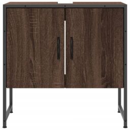 Berkfield Home Bathroom Sink Cabinet Brown Oak 60x33x60 cm Engineered Wood - Size: 60 x 33 x 60 cm - thumbnail 5