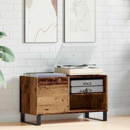 Berkfield Home Record Cabinet Old Wood 84.5x38x48 cm Engineered Wood in Brown - thumbnail 3