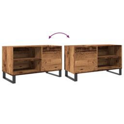 Berkfield Home Record Cabinet Old Wood 84.5x38x48 cm Engineered Wood in Brown - thumbnail 7