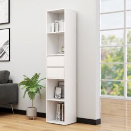 Berkfield Home Book Cabinet White 36x30x171 cm Engineered Wood - Size: 36 x 30 x 171 cm - thumbnail 1