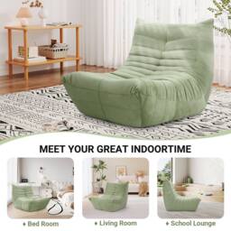 Dprodo Lazy Floor Sofa Couch, Ergonomic Design Fireside Chair in Green - Size: 1 Pack - thumbnail 5