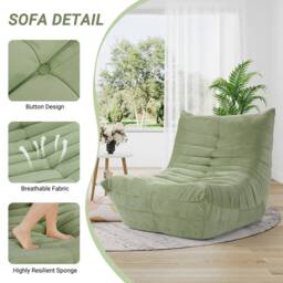 Dprodo Lazy Floor Sofa Couch, Ergonomic Design Fireside Chair in Green - Size: 1 Pack - thumbnail 6