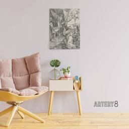 "Artery8 Joachim & the Angel Albrecht Durer Canvas Wall Art Print in White - Size: W12"" x H16""" - thumbnail 3