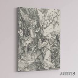 "Artery8 Joachim & the Angel Albrecht Durer Canvas Wall Art Print in White - Size: W12"" x H16""" - thumbnail 2