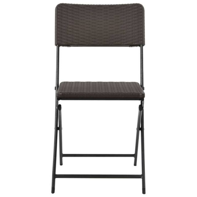 Berkfield Home Durable Folding Garden Chairs 4 pcs HDPE & Steel Brown - image 1
