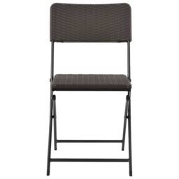 Berkfield Home Durable Folding Garden Chairs 4 pcs HDPE & Steel Brown - thumbnail 1