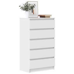 Berkfield Home Elegant Drawer Cabinet White 60x36x103 cm Engineered Wood - Size: 60 x 36 x 103 cm - thumbnail 2