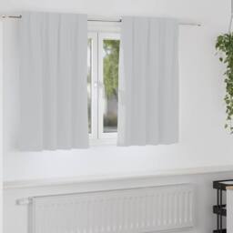 Berkfield Home Modern Curtains with Curtains 2 pcs Pale grey 140 x 140 cm Polyester in Light Grey - thumbnail 2