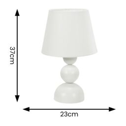 ValueLights Winnie Pair of Cream Fabric Shade Stacked Touch Table Lamps - thumbnail 5