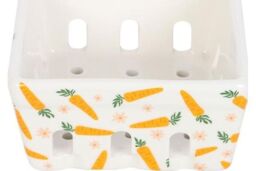 KDMD Carrot Patch Ceramic Berry Basket in White - thumbnail 3