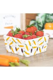 KDMD Carrot Patch Ceramic Berry Basket in White - thumbnail 1