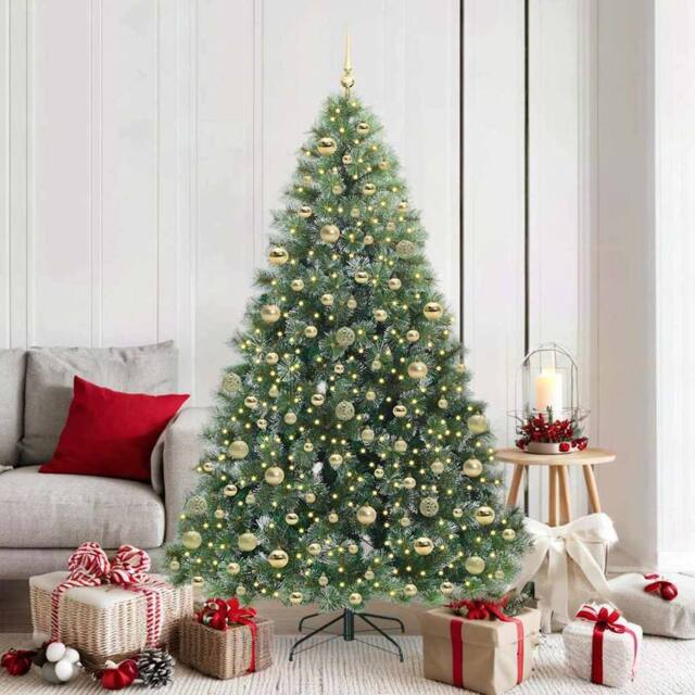 Berkfield Home Artificial Christmas Tree with 300 LEDs Green 180 cm PE & PVC - image 1