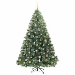 Berkfield Home Artificial Christmas Tree with 300 LEDs Green 180 cm PE & PVC - thumbnail 4