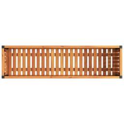 Berkfield Home Garden Planter 110x30x27.5 cm Solid Wood Acacia & Steel in Brown - thumbnail 7
