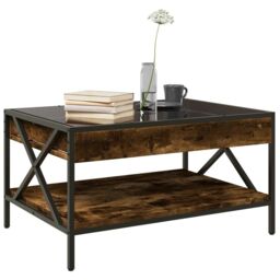Berkfield Home Coffee Table with Infinity LED Smoked Oak 70x50x38 cm in Brown - Size: 70 x 50 x 38 cm - thumbnail 5