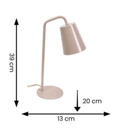 ValueLights Bibi Arched Stem Metal Classic Table Lamp with LED Bulb in Nude - thumbnail 6