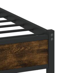 Berkfield Home Metal Bed Frame without Mattress Smoked Oak 140x190 cm in Brown - thumbnail 8