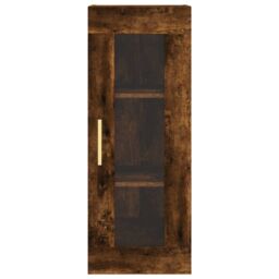 Berkfield Home Wall Mounted Cabinet Smoked Oak 34.5x34x90 cm in Brown - thumbnail 6