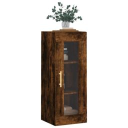 Berkfield Home Wall Mounted Cabinet Smoked Oak 34.5x34x90 cm in Brown - thumbnail 4