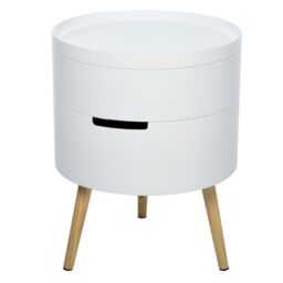 HOMCOM Side Coffee Table End Desk Night Stand Storage Detachable Tray in White - thumbnail 2
