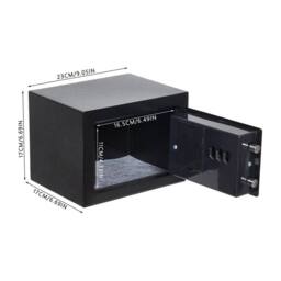 Hinsinc Black 6L Safe Box Steel Electronic Digital Home - Size: 500mm - thumbnail 2