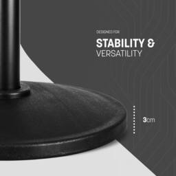 Keplin Parasol Base Stand 9kg, Umbrella Holder for Garden - Fits 45mm Pole in Black - thumbnail 3
