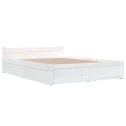 Berkfield Home Beautiful Bed Frame with Drawers White 150x200 cm King Size - thumbnail 4