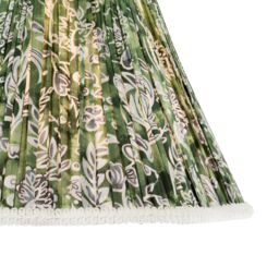 Happy Homewares Emerald Green & White Floral Victorian Lamp Shade with Embroidery - Size: 14 inches - thumbnail 3