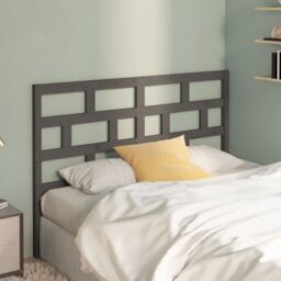 Berkfield Home Bed Headboard Grey 166x4x100 cm Solid Wood Pine - Size: 166 x 4 x 100 cm - thumbnail 1
