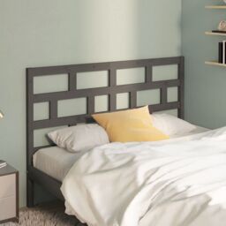 Berkfield Home Bed Headboard Grey 166x4x100 cm Solid Wood Pine - Size: 166 x 4 x 100 cm - thumbnail 3