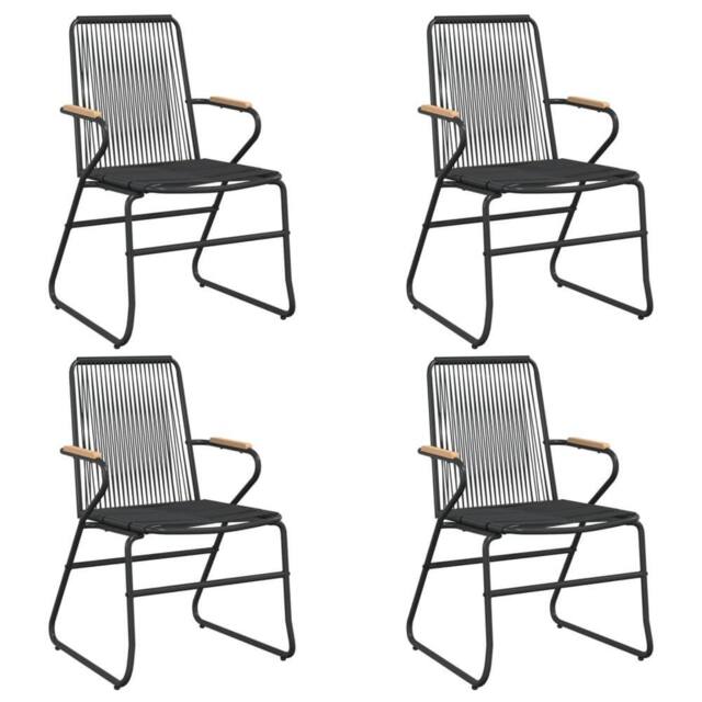 Berkfield Home Garden Chairs 4 pcs Black 58x59x85.5 cm PVC Rattan - image 1