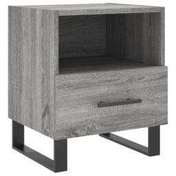 Berkfield Home Bedside Cabinet Grey Sonoma 40x35x47.5 cm Engineered Wood - thumbnail 2
