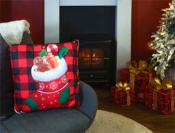 Netagon Festive Gingerbread Stocking Design Christmas Themed Cushion 40X40CM in Red - Size: 40X40 cm - thumbnail 3