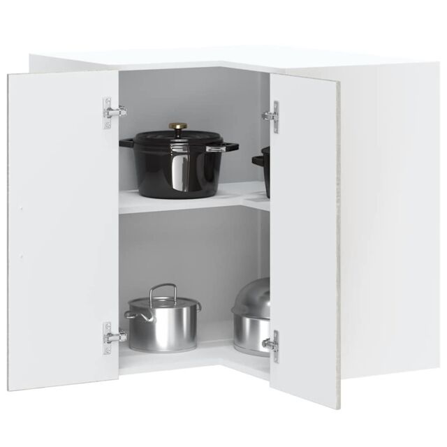 Berkfield Home Kitchen Wall Corner Cabinet Lucca Grey Sonoma Engineered Wood - image 1