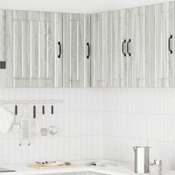 Berkfield Home Kitchen Wall Corner Cabinet Lucca Grey Sonoma Engineered Wood - thumbnail 3