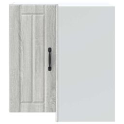 Berkfield Home Kitchen Wall Corner Cabinet Lucca Grey Sonoma Engineered Wood - thumbnail 4