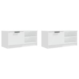 Berkfield Home TV Cabinets 2 pcs White 80x35x36.5 cm Engineered Wood - thumbnail 4