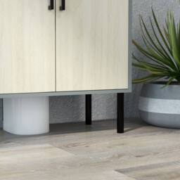 Wyld Haus Nabavi Natural Finish Under Sink Cabinet Double Doors Internal Shelf in Grey - thumbnail 9