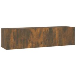 Berkfield Home TV Wall Cabinet Smoked Oak 120x30x30 cm Engineered Wood in Brown - Size: 120 x 30 x 30 cm - thumbnail 3